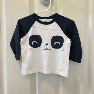 Tea Collection Panda Bear Raglan Baby Tee Shirt Cotton Boys Size 6-9 Months NWT